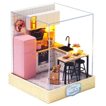 Load image into Gallery viewer, Doll House Furniture Diy Miniature 3D Wooden Miniaturas Dollhouse Toys for Children Birthday Gifts Casa Kitten Diary H013