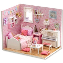 Load image into Gallery viewer, Doll House Furniture Diy Miniature 3D Wooden Miniaturas Dollhouse Toys for Children Birthday Gifts Casa Kitten Diary H013